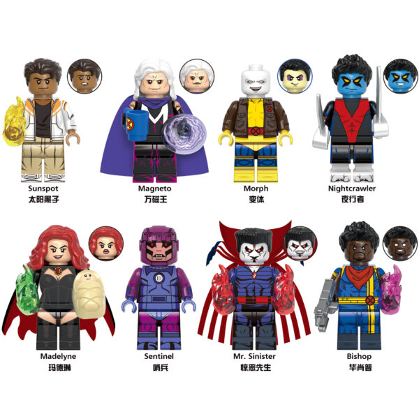 8 PCS Magneto X-Men Series SuperHero Minifigures Fit Lego B-Mv009