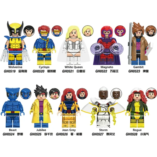 10 PCS Wolverine X-Men Series SuperHero Minifigures Fit Lego B-Mv007