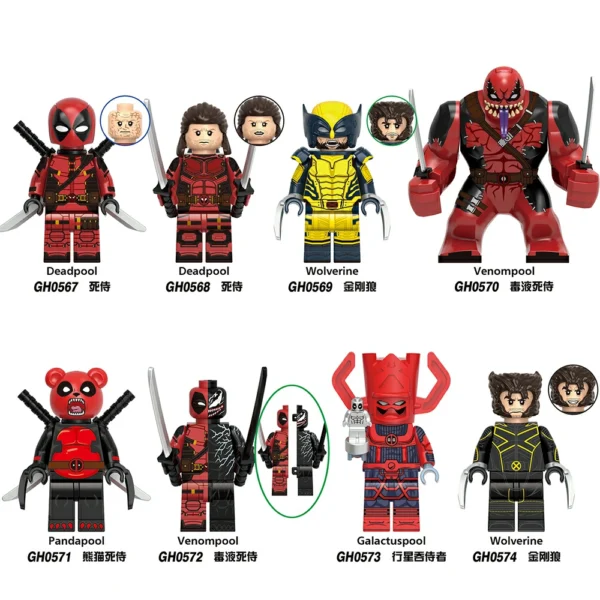 Venompool Wolverine Deadpool Minifigures Fit Lego B-Mv043