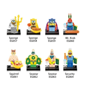 Funny Sponge Characters Custom Brick Minifigures Compatible With Lego B-Sp002