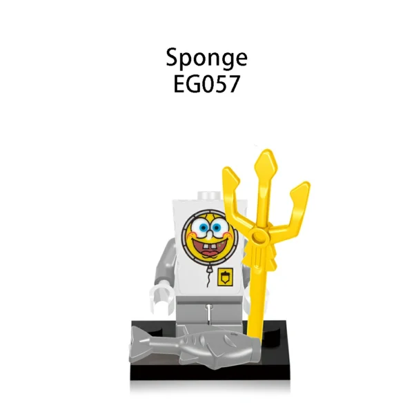 Funny Sponge Characters Custom Brick Minifigures Compatible With Lego B-Sp002 - Image 2