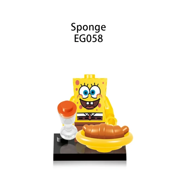 Funny Sponge Characters Custom Brick Minifigures Compatible With Lego B-Sp002 - Image 3