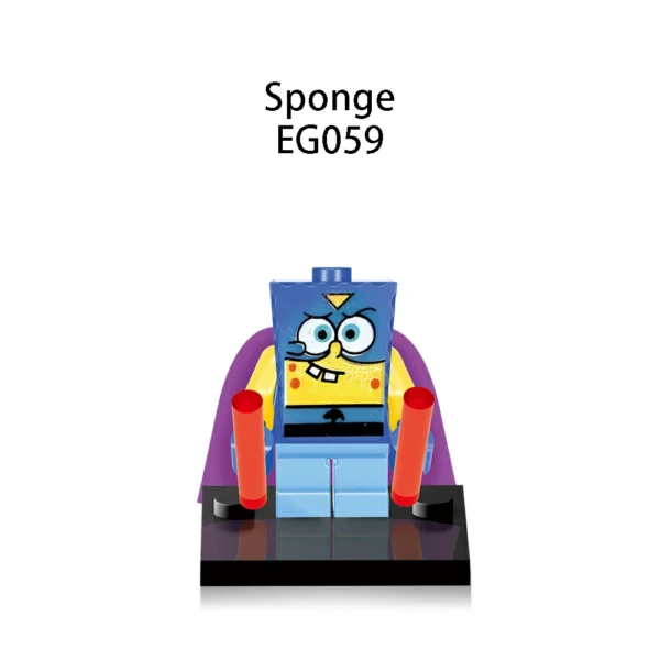 Funny Sponge Characters Custom Brick Minifigures Compatible With Lego B-Sp002 - Image 4