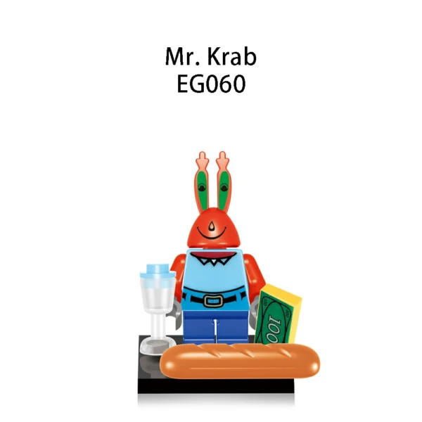Funny Sponge Characters Custom Brick Minifigures Compatible With Lego B-Sp002 - Image 5