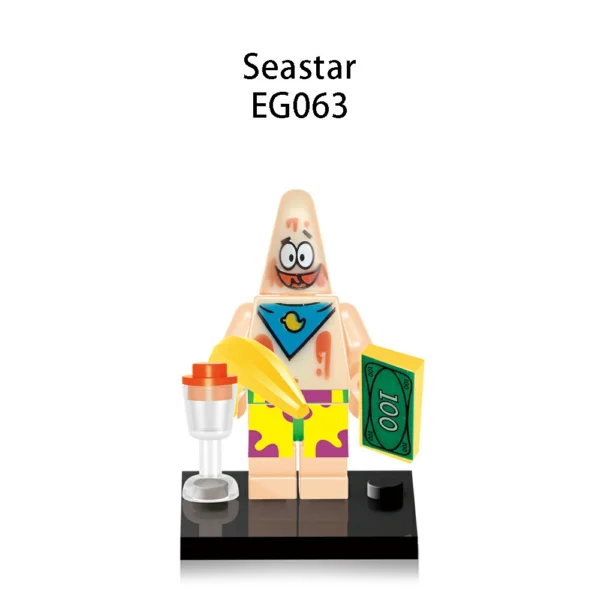 Funny Sponge Characters Custom Brick Minifigures Compatible With Lego B-Sp002 - Image 8