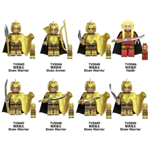 LOTR Series Golden Woodland Elf Kingdom Warriors Set Minifigures Fit Lego B-LR016