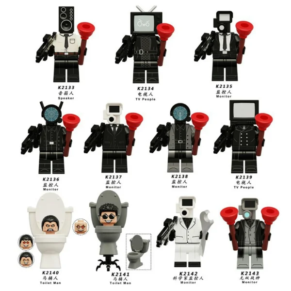 Skibidi Toilet Classic Anime Character Tv-Man Minifigure Set Compatible With Lego B-TK001 - Image 2