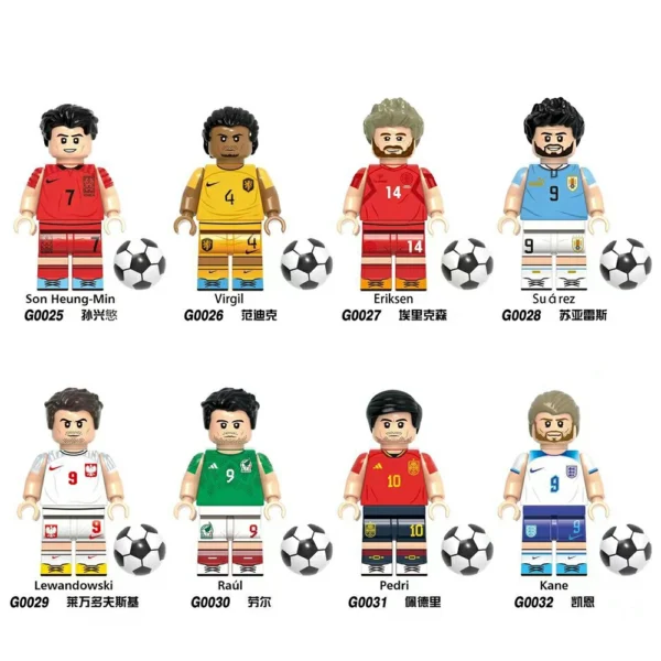 Football Legends International Strikers & Midfield Stars Minifigures Fit Lego B-F003