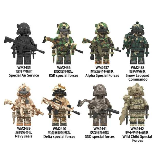 Elite Tactical Unit Global Special Forces Theme Minifigure Set Fit Lego B-S018