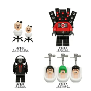 Skibidi Toilet Villains and Audio Titan Minifigures Set Fit Lego B-TK022