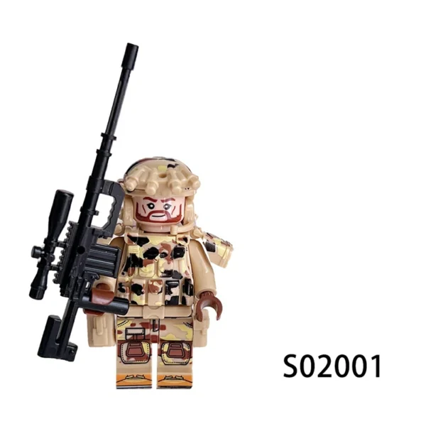 Desert & Jungle Strike Force Camouflage Soldiers with Gear Minifigure Fit Lego B-S020 - Image 2