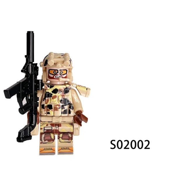 Desert & Jungle Strike Force Camouflage Soldiers with Gear Minifigure Fit Lego B-S020 - Image 3