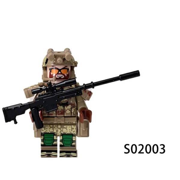 Desert & Jungle Strike Force Camouflage Soldiers with Gear Minifigure Fit Lego B-S020 - Image 4